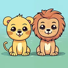 Lion & Lioness Printable