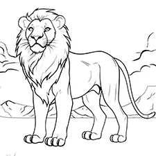 Lion Printable Black & White