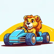 Lion Racing Car Driver Coloring Page Color