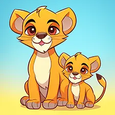 Lioness & Cub Coloring Page