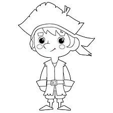 Little Boy Pirate Printable Black & White
