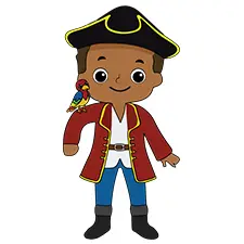 Little Boy Pirate With Parrot  Picture