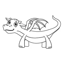 Little Dragon Coloring Page Black & White