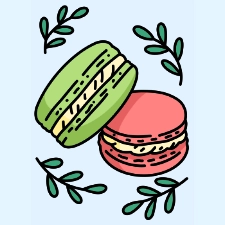 Macarons Coloring Page