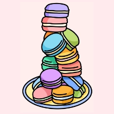 Macarons Tower Coloring Page