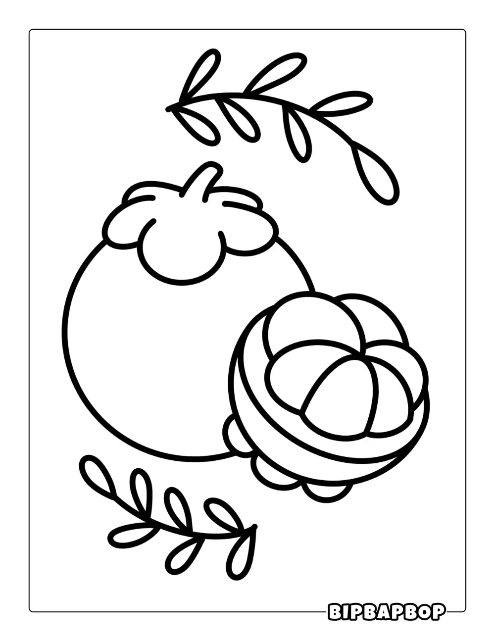 Mangosteen Coloring Page