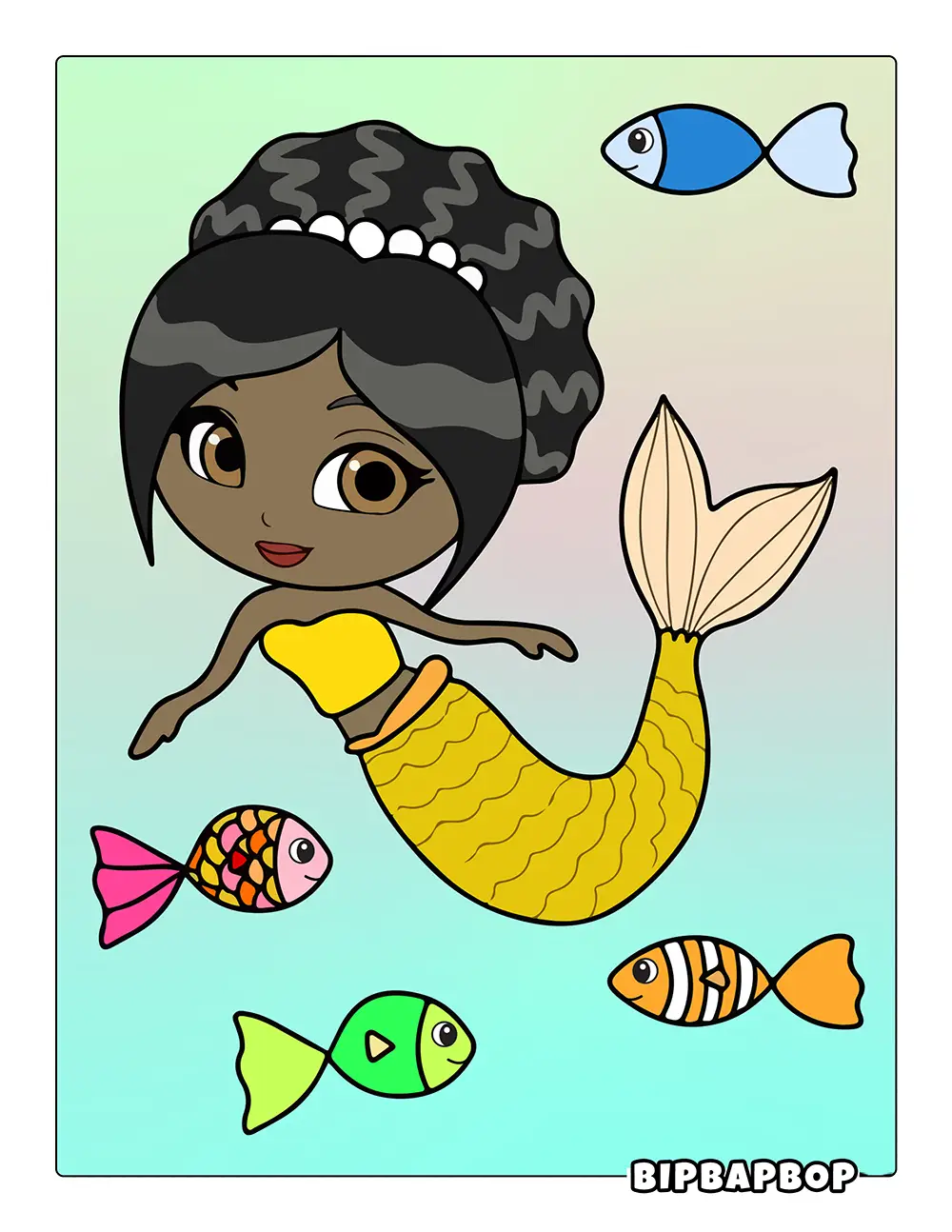 Mermaid On Treasure Island Printable