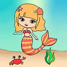 Mermaid & Crab Printable