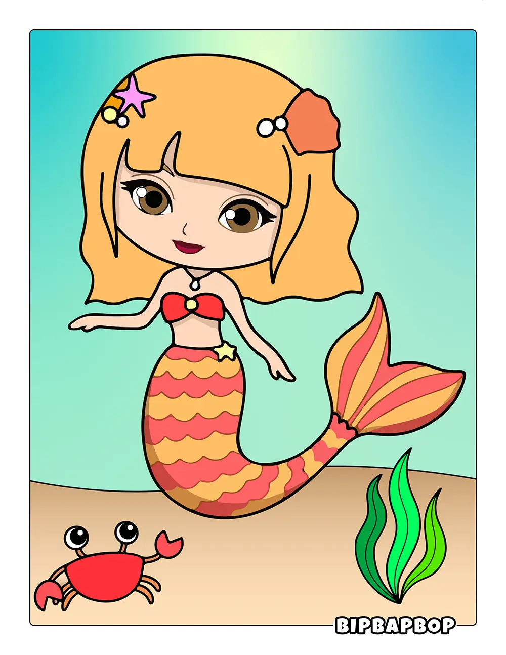 Mermaid & Crab Printable