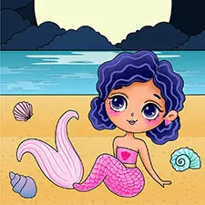 Mermaid Under The Moonlight Printable