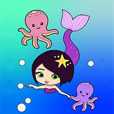 Mermaid & Octopus Coloring Sheets