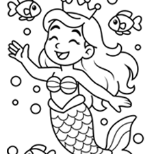 Mermaid Princess Coloring Page