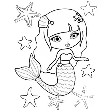 Mermaid & Starfish Printables Black & White