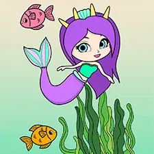 Mermaid With A Tiara Printable
