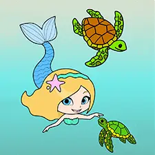 Mermaid & Turtles Printable