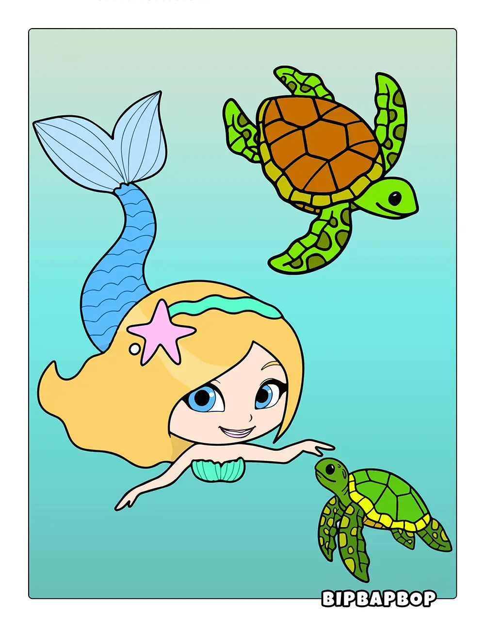 Mermaid & Turtles Printable
