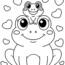 Mommy And Baby Frog Coloring Page