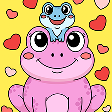 Mommy And Baby Frog Coloring Page