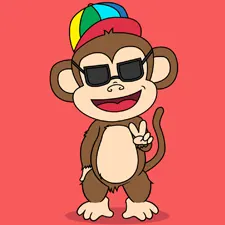 Monkey Peace Sign Coloring Page