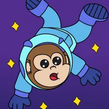 Monkey Astronaut Coloring Page