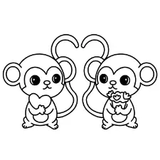 Monkey Lovers Coloring Page