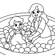 Mother's Day Ballpit Coloring Page