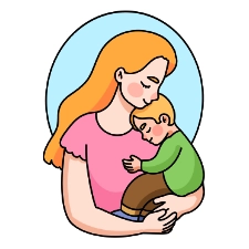 Mother's Day Cuddle Coloring Page
