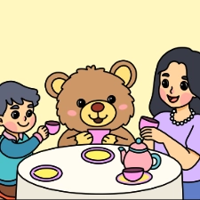 Mother's Day Teatime Coloring Page