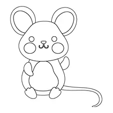 Easy Mouse Coloring Sheet Black & White
