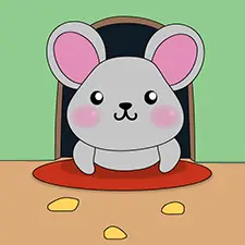 Mouse In A Hole Coloring Page