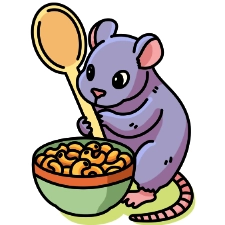 Mouse With Mac N Cheese Coloring Page