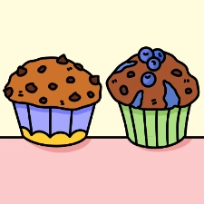 Muffin Duo Coloring Page