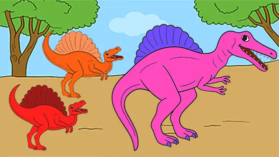 Mummy & Baby Spinosaurus Coloring Page Color