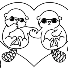 My Otter Half Coloring Page