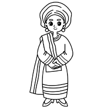 Nigerian Girl Coloring Page