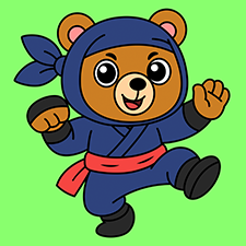 Ninja Bear Printable 