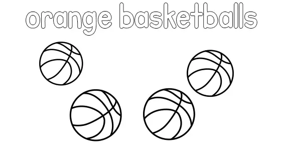 Orange Basketballs Coloring Page