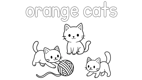 Orange Cats Coloring Page