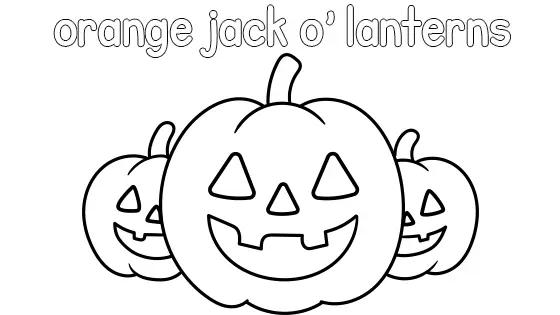 Orange Jack O Lanterns Coloring Page
