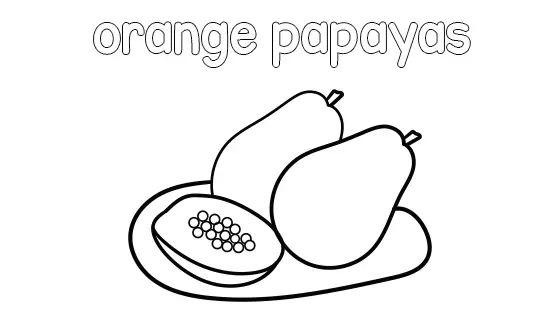 Orange Papayas Coloring Page