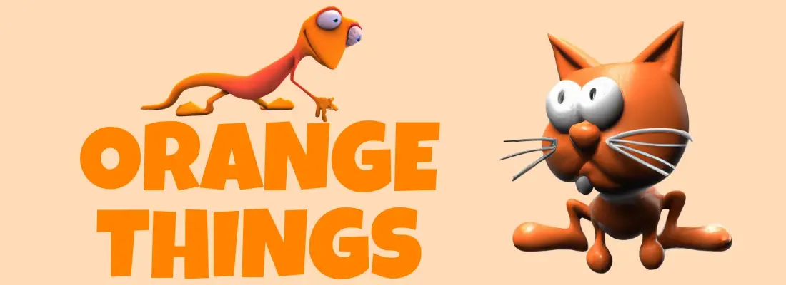 Orange Things - An orange cat and an orange salamander
