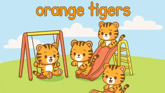 Orange Tigers Coloring Page