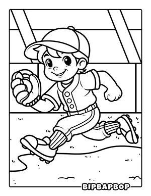 An outfielder running