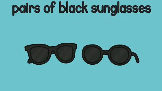 Pairs of Black Sunglasses Printable