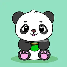 Panda Drinking Coffee Coloring Page