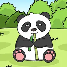 Panda Eating Bamboo Coloring Page