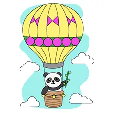 Baby Panda With Bamboo Coloring Page