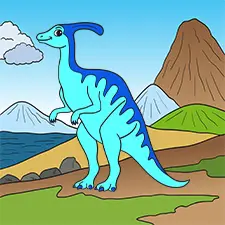 Free Parasaurolophus Colouring Pages