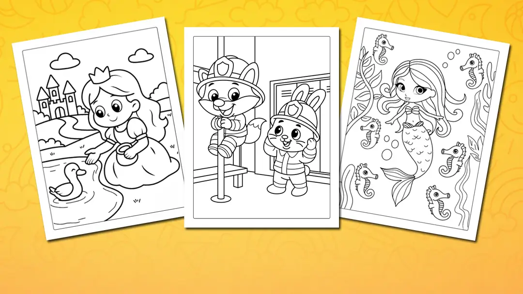 People coloring pages - Princesses, Mermaids, Firefighters and more people to color