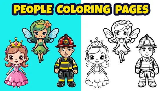 people coloring pages for kids